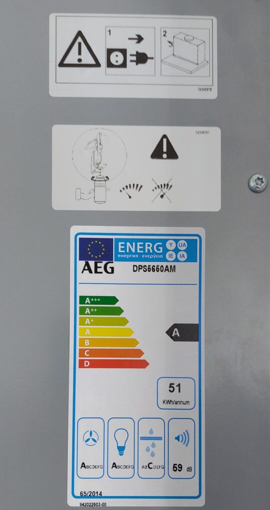 AEG Dunstabzug Labels