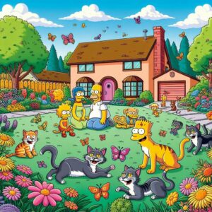 Springfield Simpsons Cats Dall e-3 via Bing