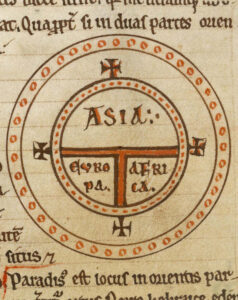 Diagrammatic T-O world map - 12th_century, Etymologiae, Isidore of Seville